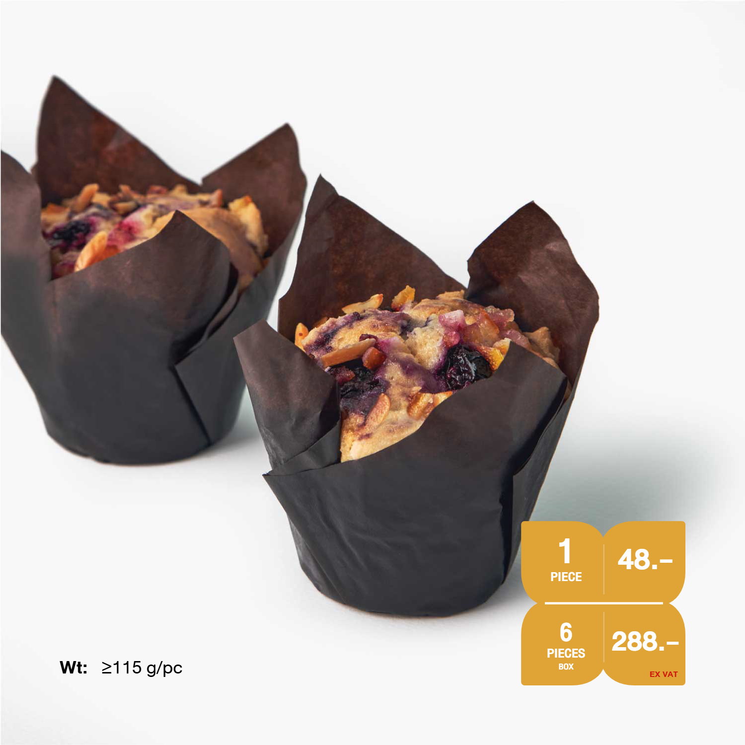 มัฟฟินแช่แข็ง SYNOVA : อัลมอนด์บลูเบอร์รี่มัฟฟิน (ยกกล่อง)